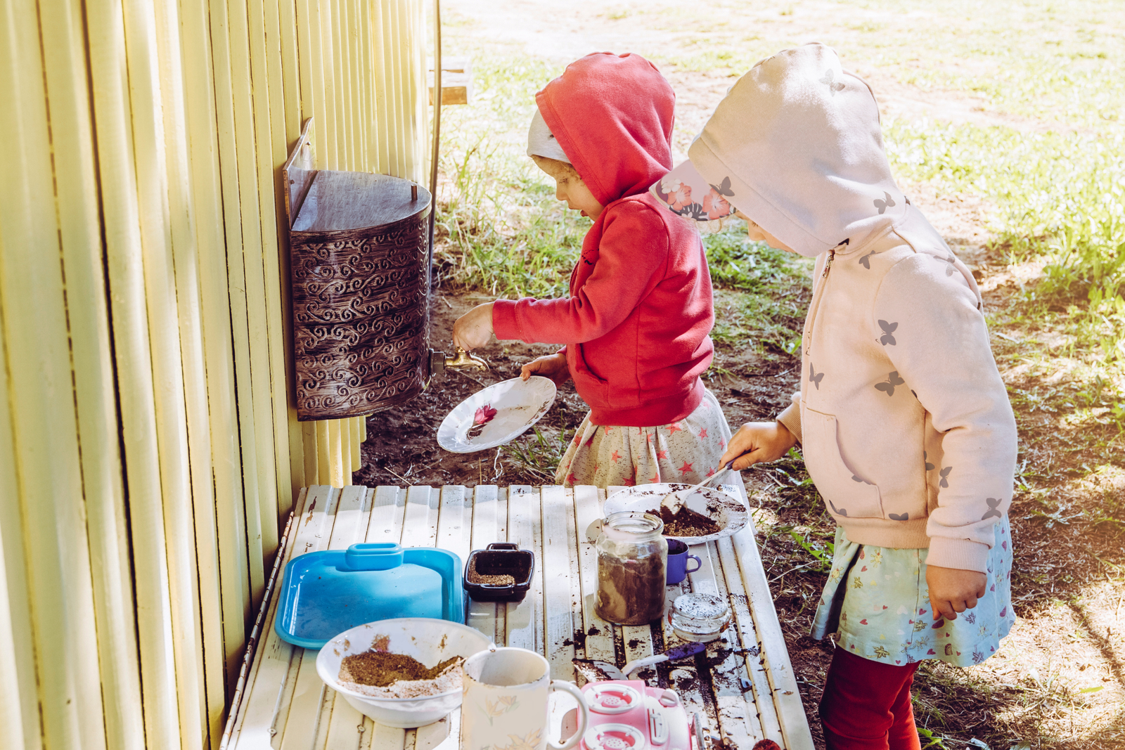 Kids spending time playing outdoor
