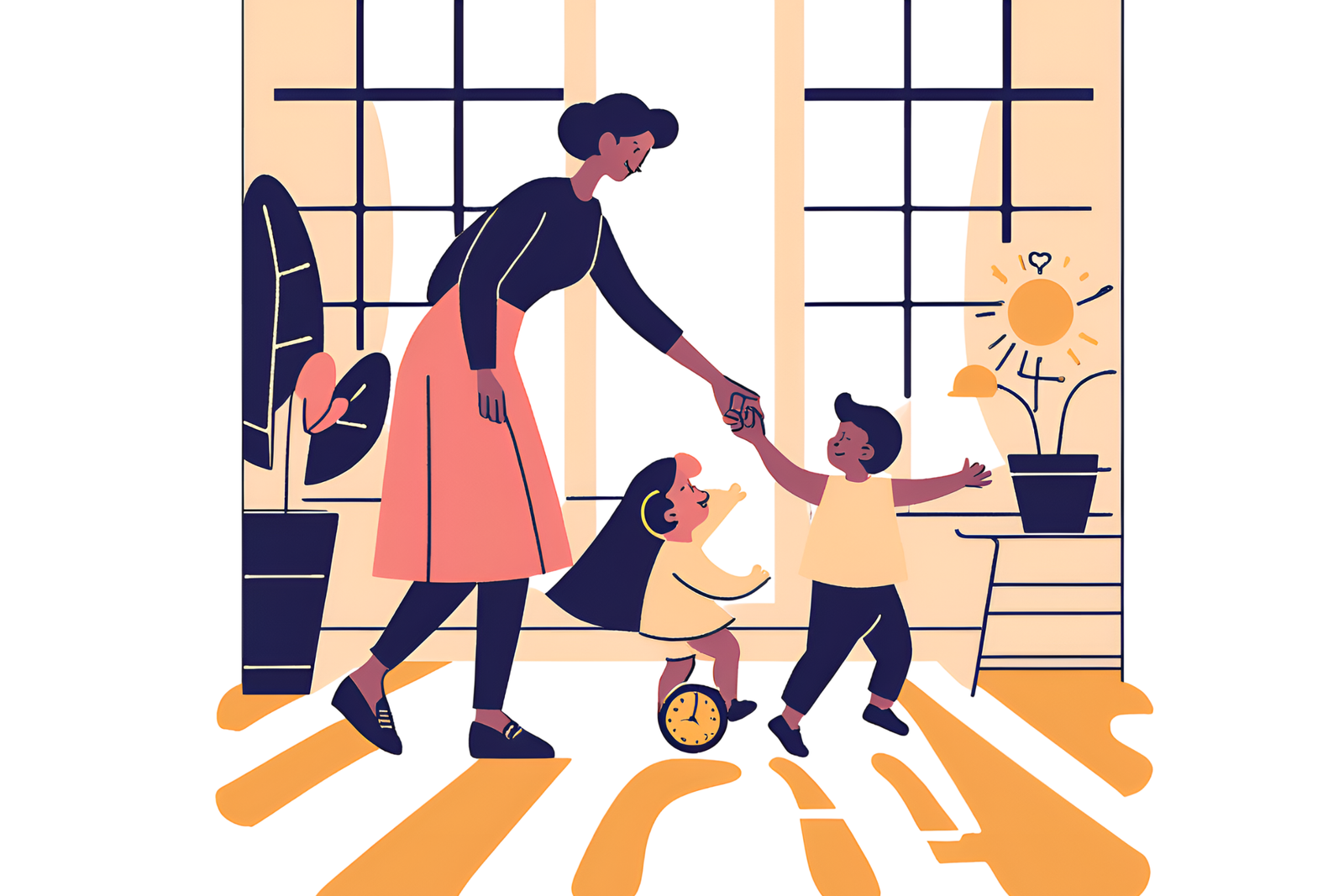 Fun ways a Mother encouraging baby to walk by holding hands