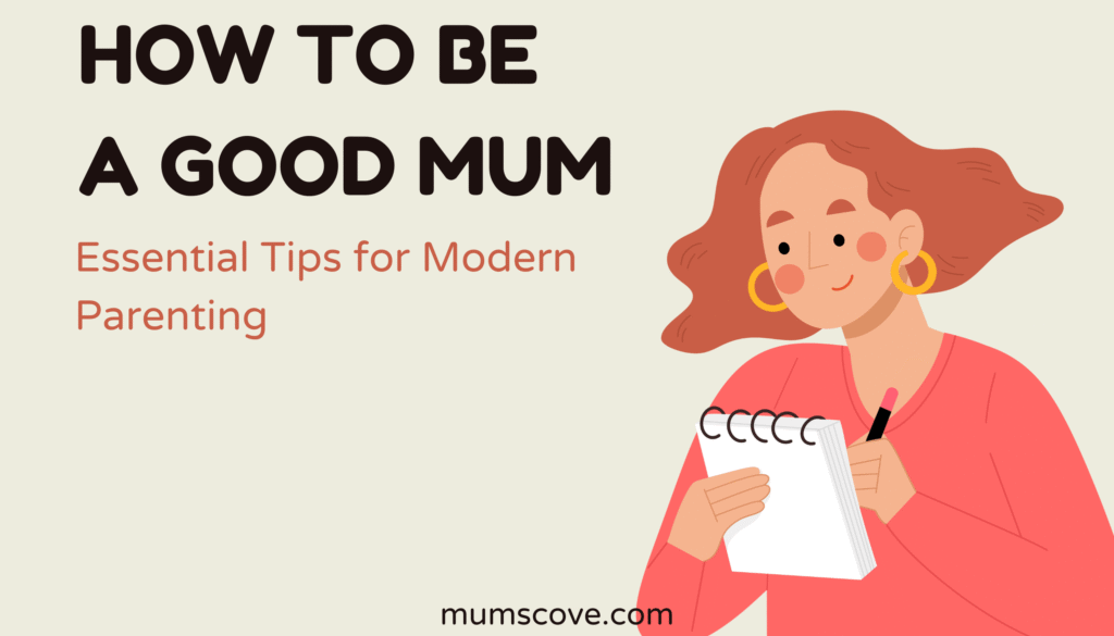 Mum taking notes on how to be a good mum